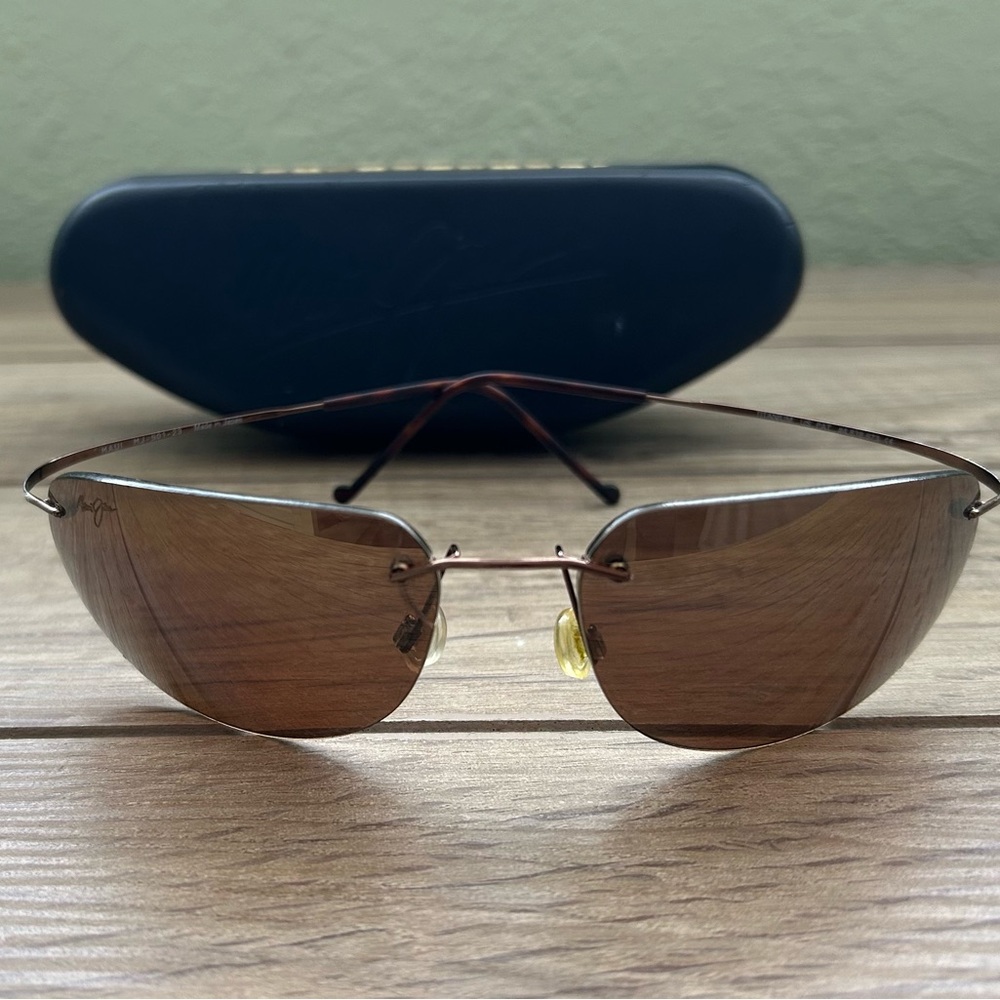 Maui Jim Brown Rimless Sunglasses MJ Sport.